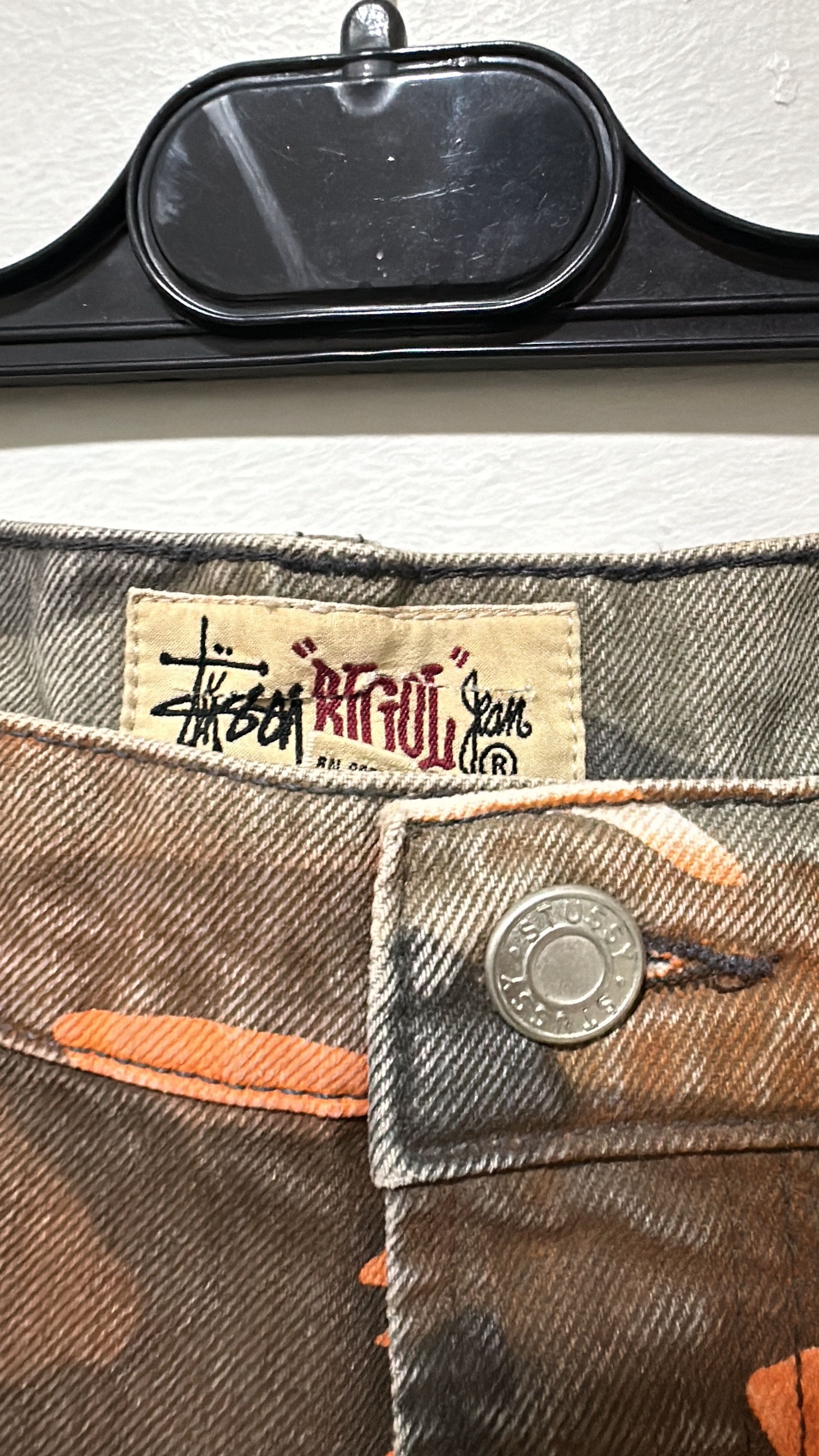 Stussy Stussy Spray Dye Big Ol Jean Orange Camo Size 34 Size US 34 / EU 50 - 5 Thumbnail