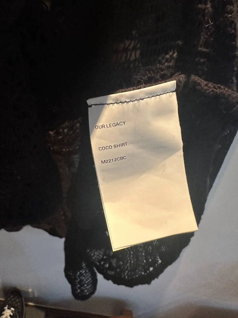 Our Legacy Our Legacy size50 Black lace shirt with openwork Size US M / EU 48-50 / 2 - 4 Thumbnail