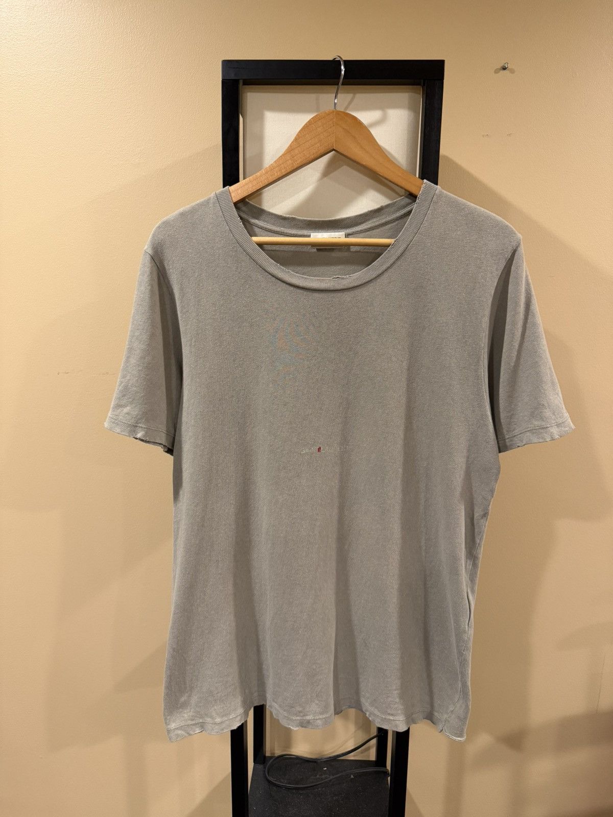 Saint Laurent Paris Saint Laurent Paris Rive Gauche Box Logo 2018 Grey T-Shirt Size US XS / EU 42 / 0 - 12 Thumbnail