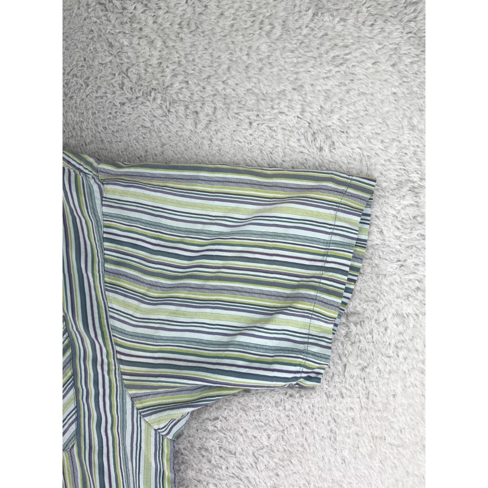 Tommy Bahama Tommy Bahama Shirt Men XL Blue Green Striped Silk Button Up Hawaiian Size US XL / EU 56 / 4 - 4 Thumbnail