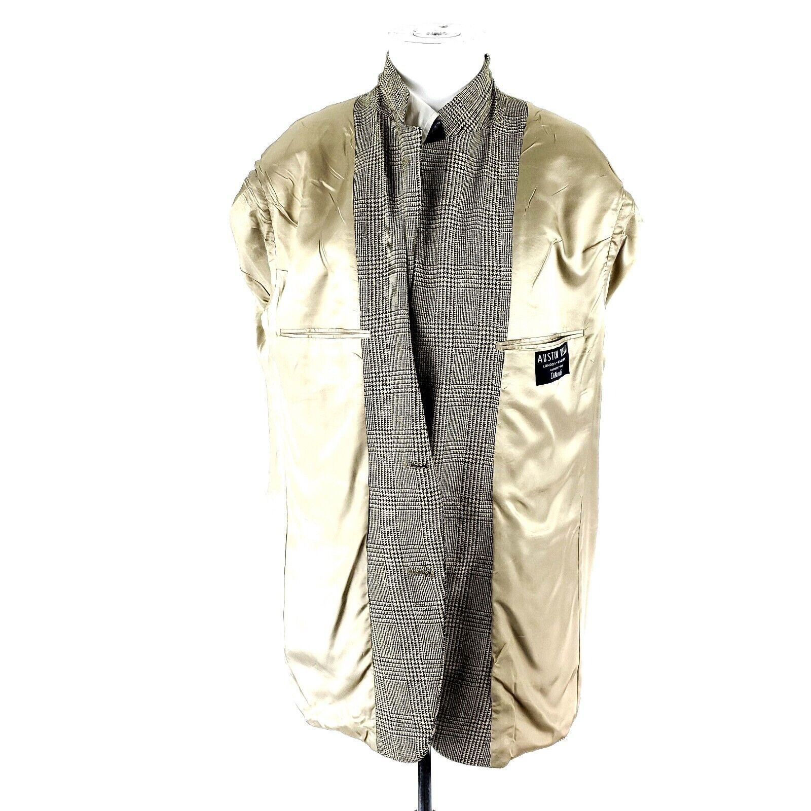 Austin Reed Austin Reed Heavy Wool 2 Button Sport Coat 44L Glen Plaid Ta Size 44L - 9 Thumbnail