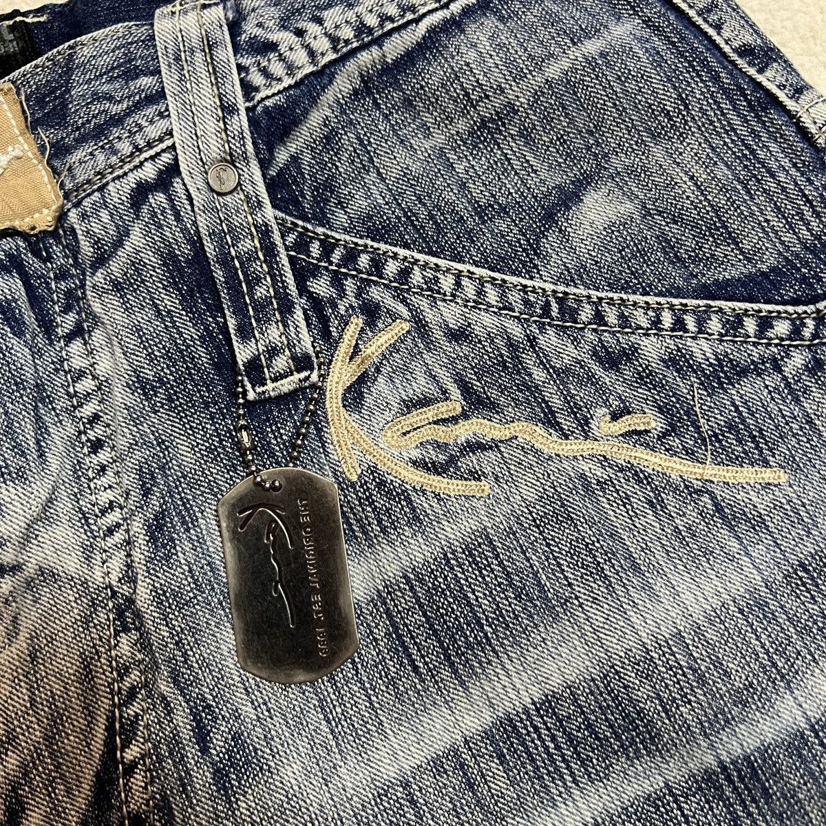 Karl Kani Vintage Grail 90s Karl Kani Embroidered Denim Jeans Size US 34 / EU 50 - 9 Thumbnail