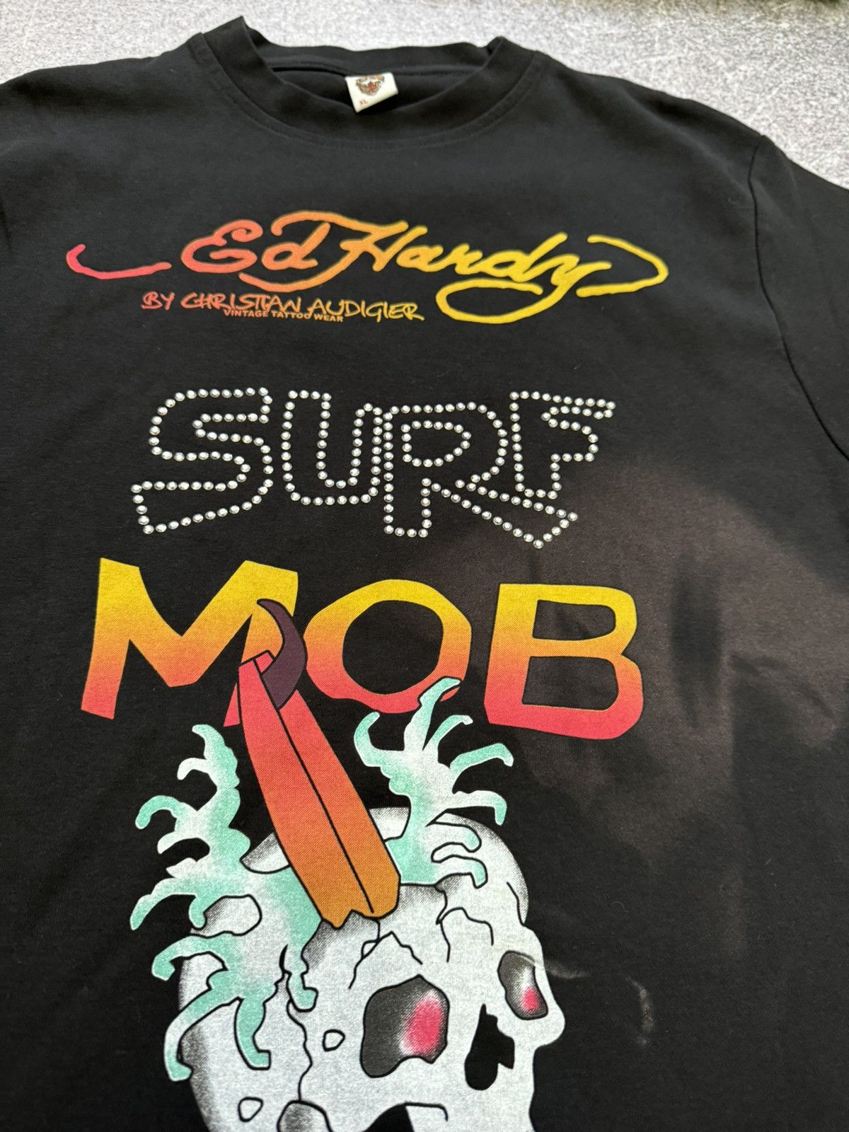 Christian Audigier × Ed Hardy × Vintage Vintage Ed Hardy Surf Mob T-Shirt Size US L / EU 52-54 / 3 - 10 Thumbnail