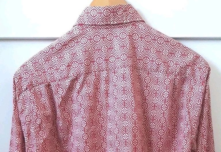 Reyn Spooner Reyn Spooner Geometric Flower Red Long Sleeve Hawaiian Size US L / EU 52-54 / 3 - 8 Thumbnail