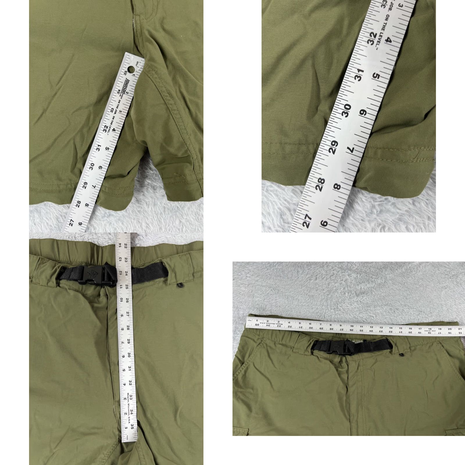 Vintage VINTAGE Boy Scouts Shorts Men XL Green Nylon Cargo Switchback Belted 42x8 READ Size US 36 / EU 52 - 8 Thumbnail