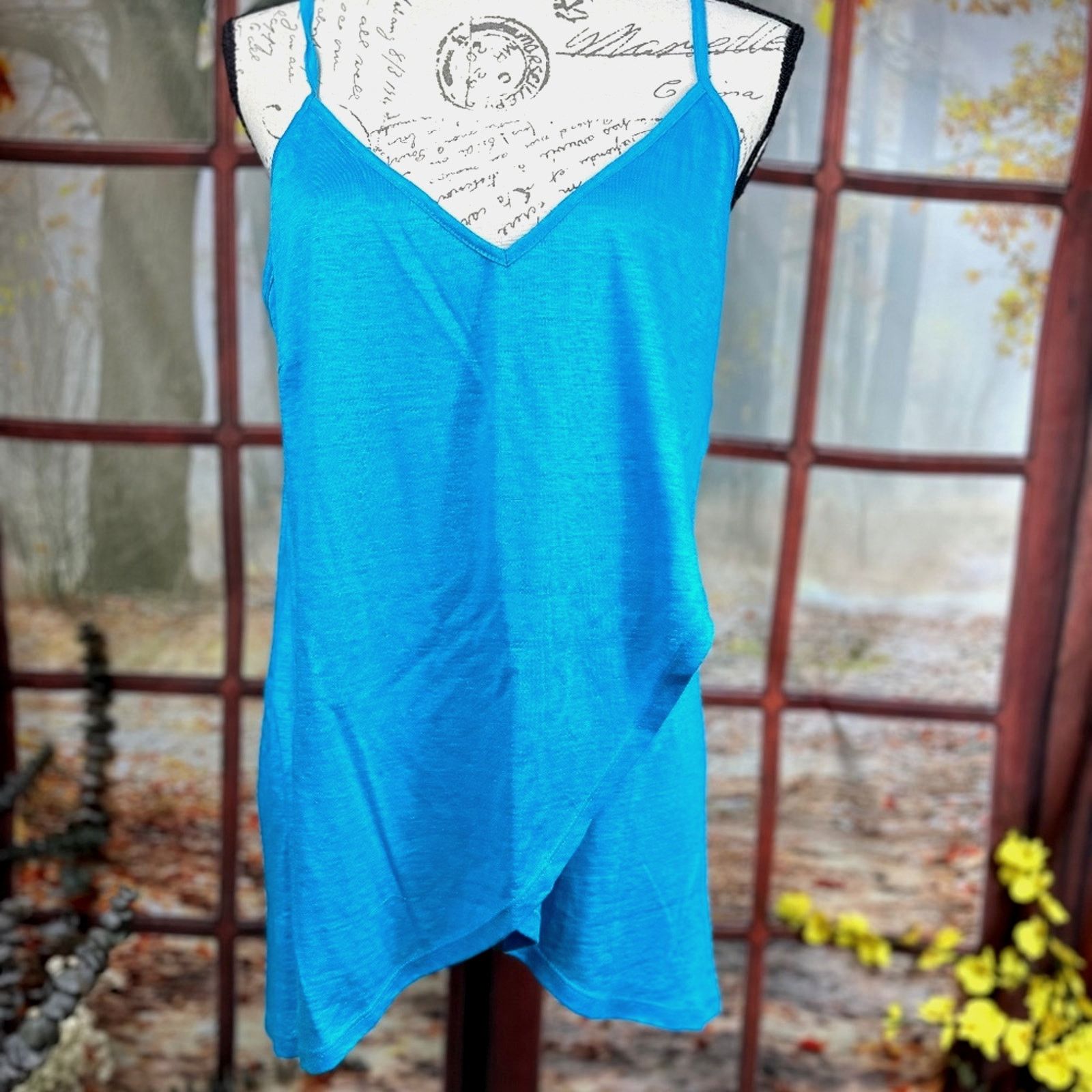 Other Socapri Tank Top 100% Flax Mediterranean Blue Made Italy L Size L / US 10 / IT 46 - 7 Thumbnail