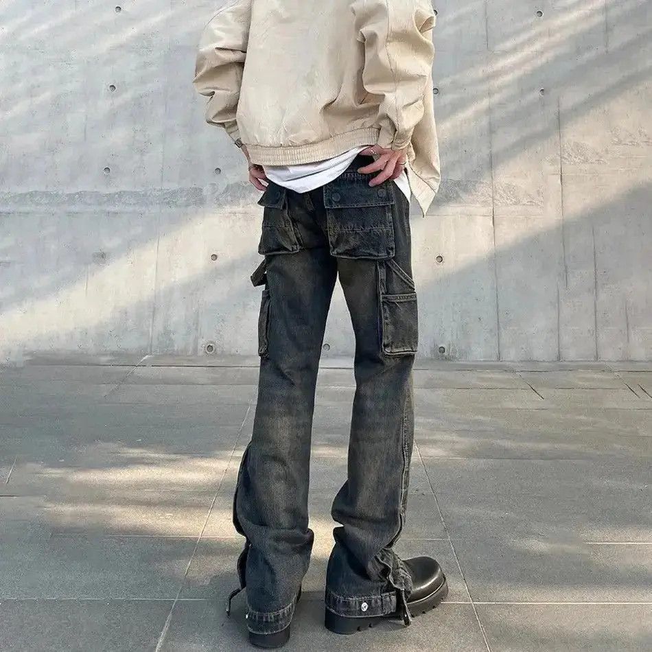 Japanese Brand Cargo Jeans Men Streetwear Autumn Casual Fashion Size US 30 / EU 46 - 4 Thumbnail