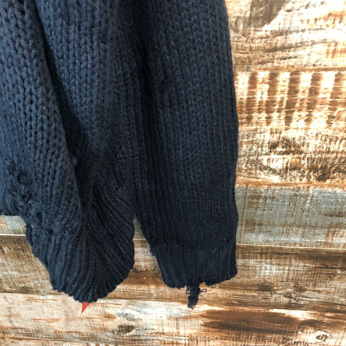 Homespun Knitwear × Japanese Brand RCWB Dark Blue Turtle Neck ripped Knitwear #A1355 Size M / US 6-8 / IT 42-44 - 8 Thumbnail