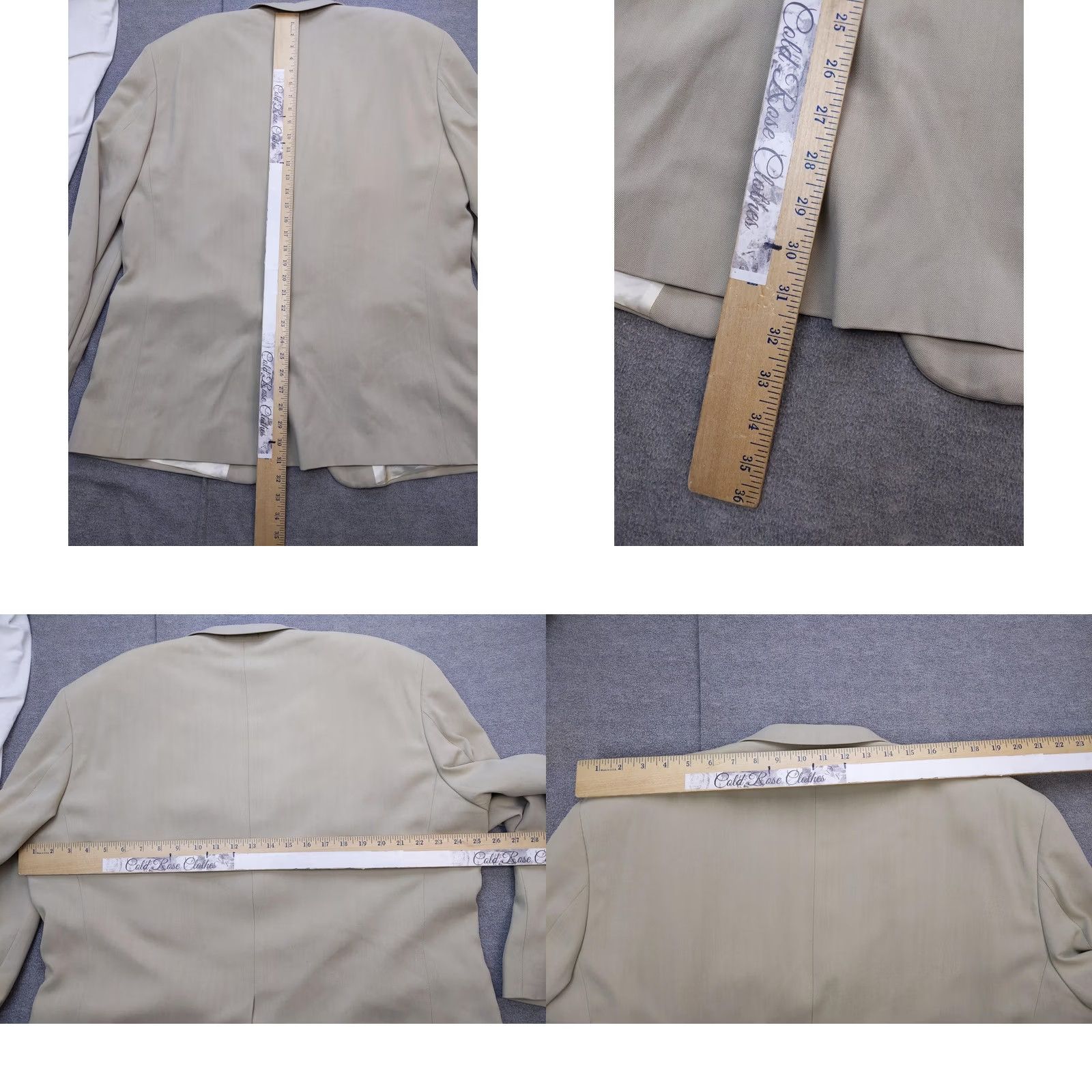 Oscar De La Renta Oscar de la Renta Blazer Mens 48R Beige 100% Silk Herringbone Sport Coat Jacket Size 48R - 8 Thumbnail