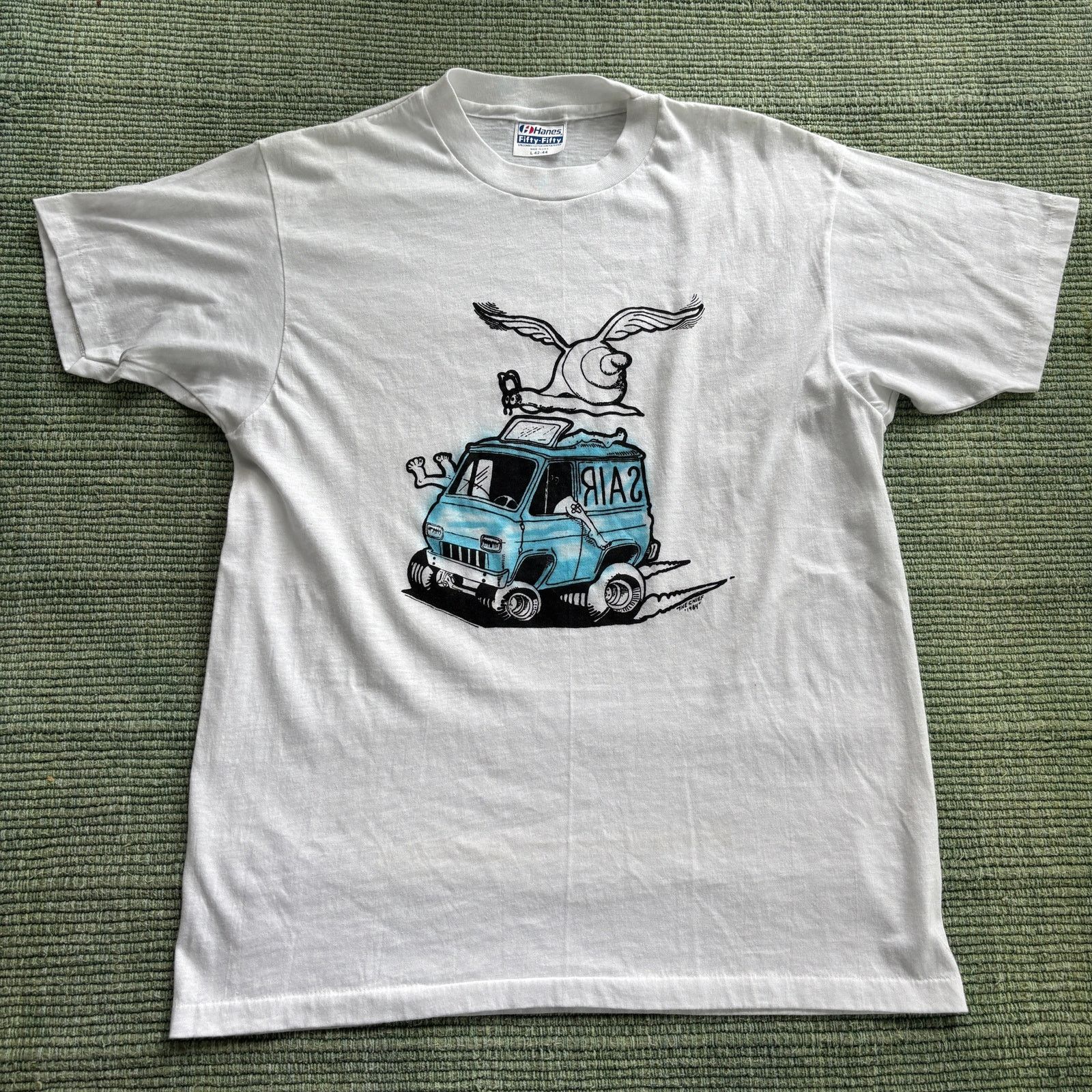 Other × Vintage Vintage 1980s Rat Fink Style Tattoo Hot Rod Art Tee Size US L / EU 52-54 / 3 - 2 Thumbnail