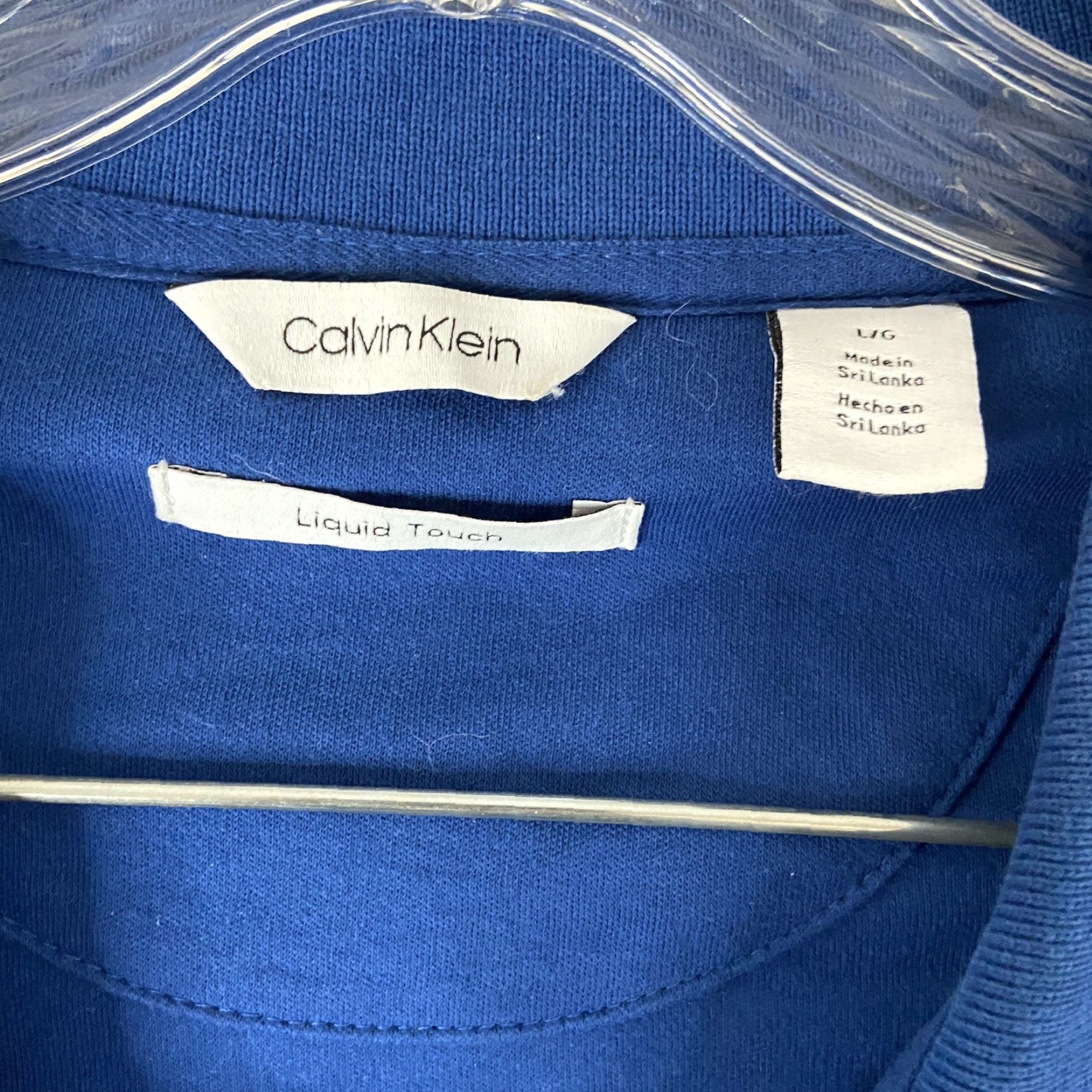 Calvin Klein CALVIN KLEIN Liquid Touch Polo Men’s Short Sleeve L Blue Solid Size US L / EU 52-54 / 3 - 7 Thumbnail