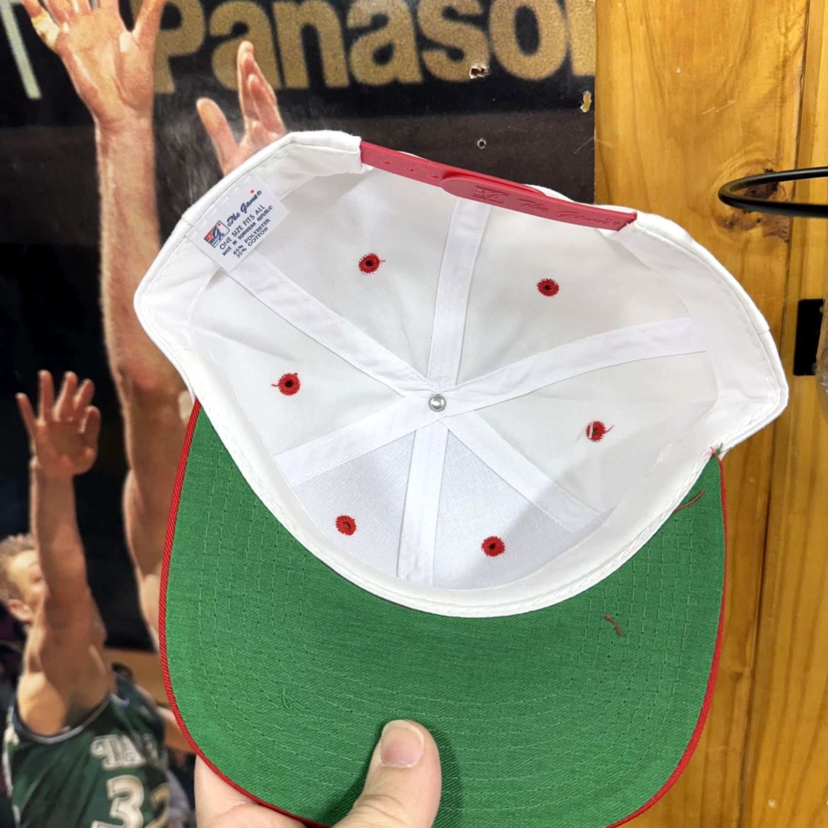 Vintage VINTAGE The Game Hat Cap Snap Back White Red Blank Green Undervisor Mens 90s Size ONE SIZE - 7 Thumbnail