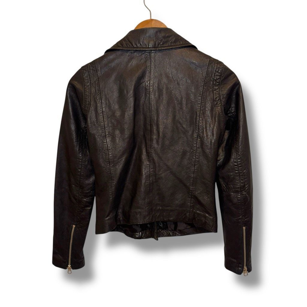 Madewell Madewell Black Lambskin Leather Racer Jacket Women’s Sz XXS Size XXS / US 00 / IT 34 - 8 Thumbnail