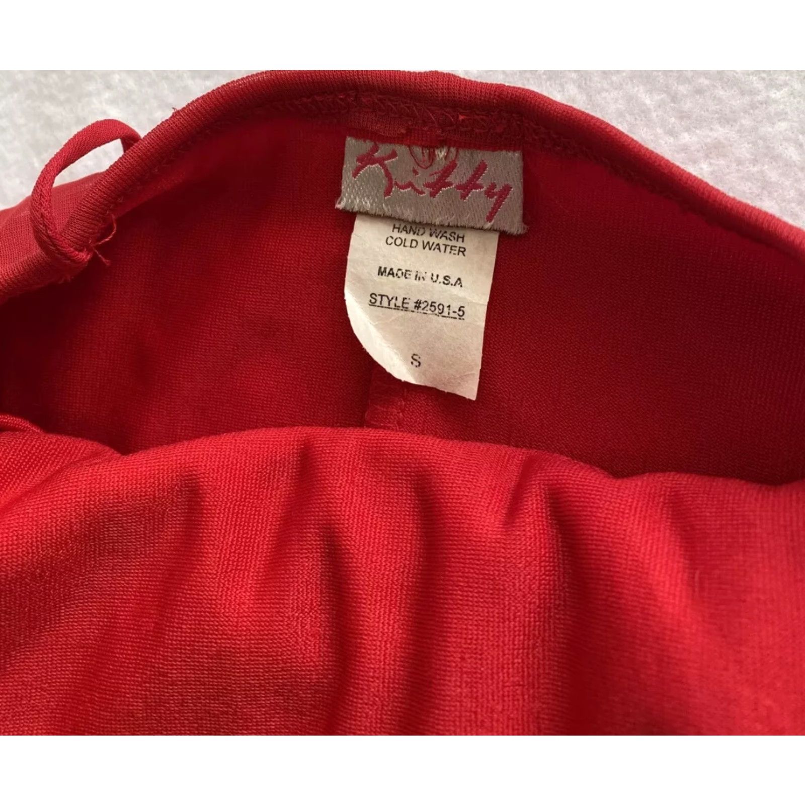 Vintage Kitty Dress Red Long Sleeve Formal Holiday Spaghetti Strap Size S Women Size S / US 4 / IT 40 - 4 Thumbnail