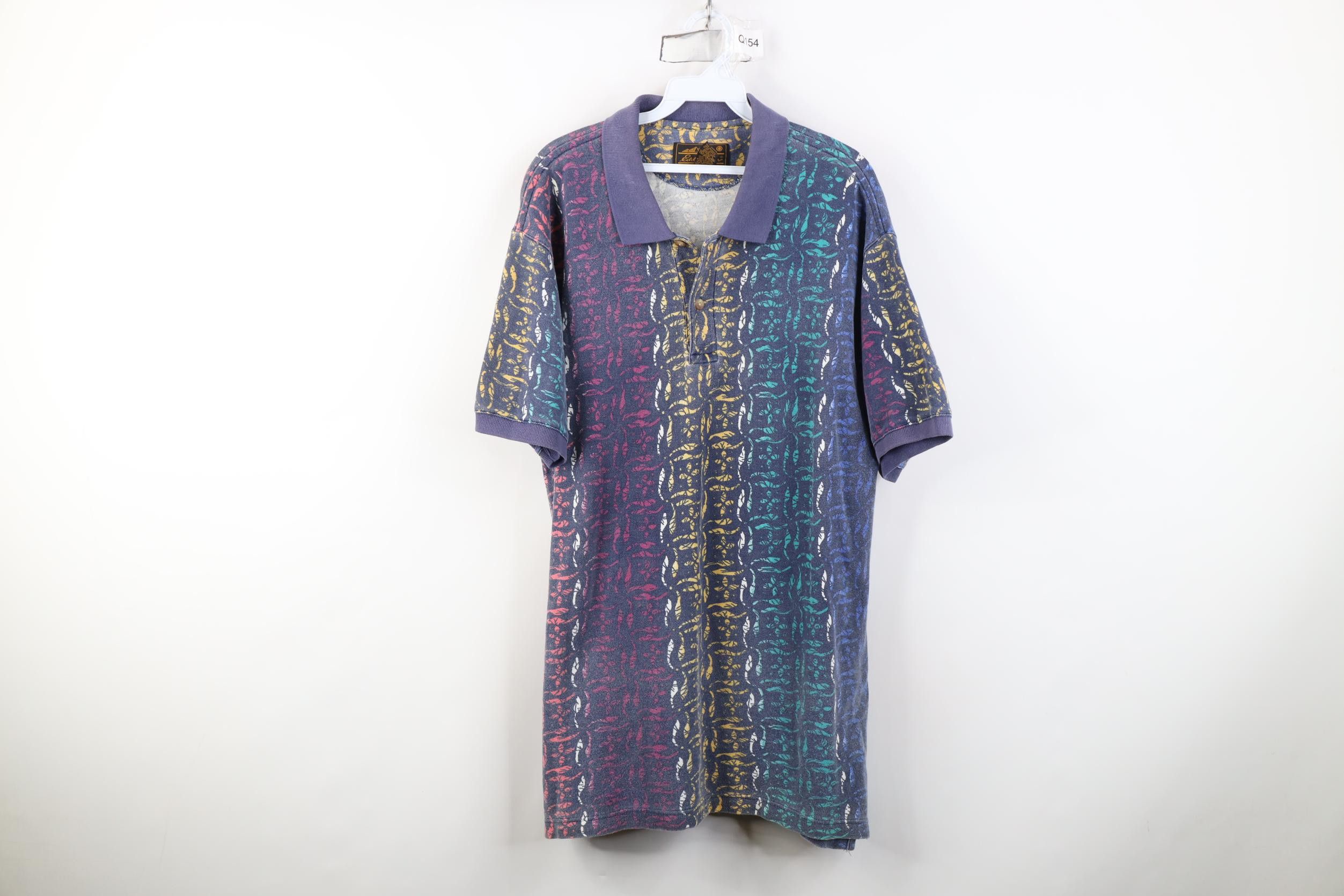 Eddie Bauer Vintage 90s Eddie Bauer Geometric Collared Golf Polo Shirt Size US L / EU 52-54 / 3 - 1 Thumbnail