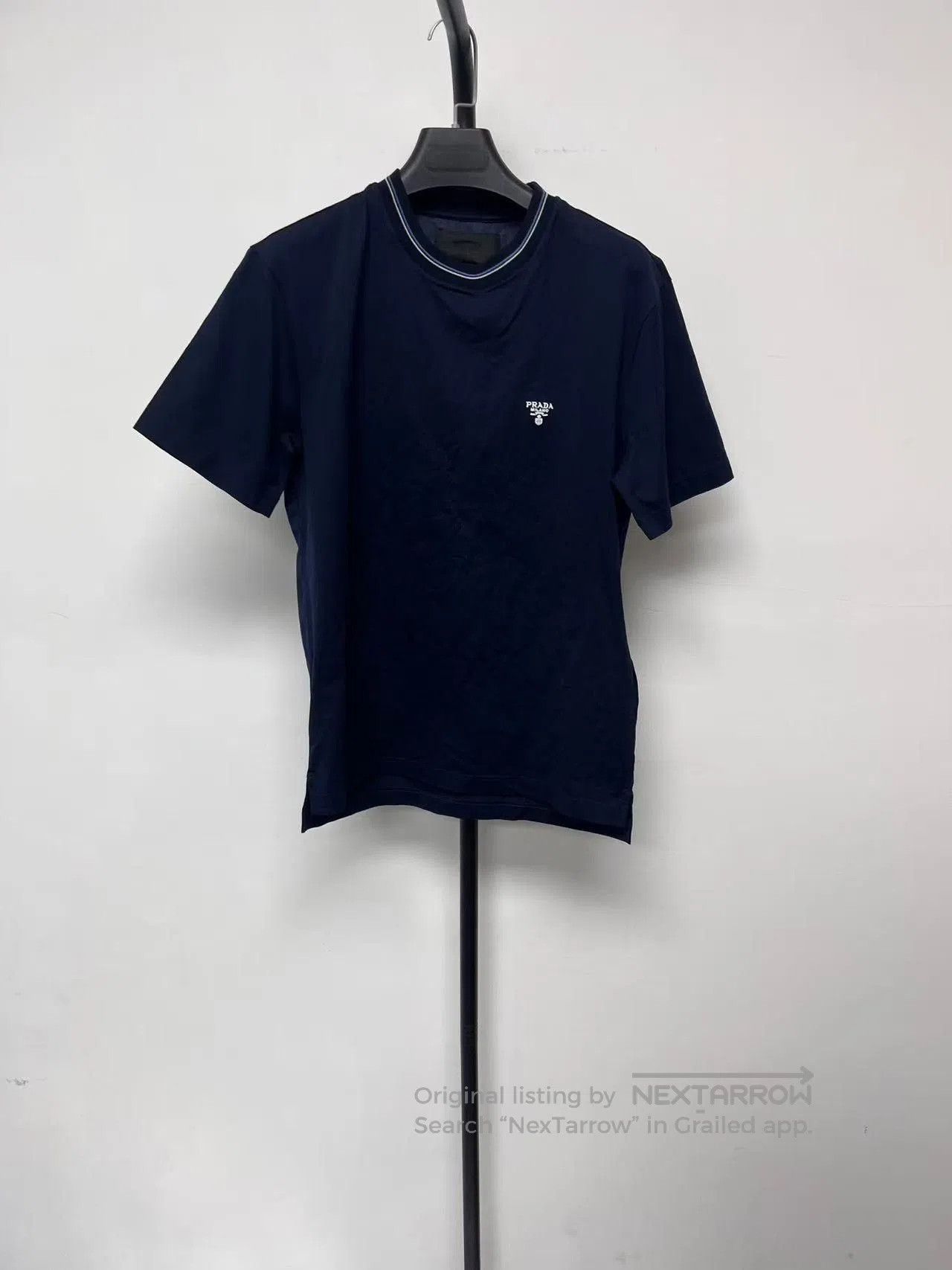 Prada PRADA Men's Solid Cotton Embroidered Logo T-shirt. Size US S / EU 44-46 / 1 - 1 Thumbnail