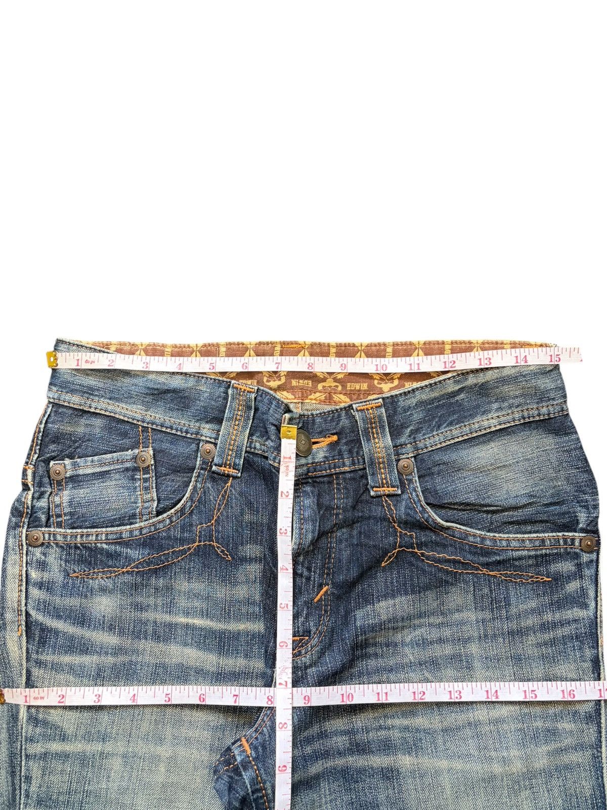 Edwin Vintage / Y2K Edwin XV Mud Wash Distress Flare Jeans Size US 30 / EU 46 - 6 Thumbnail
