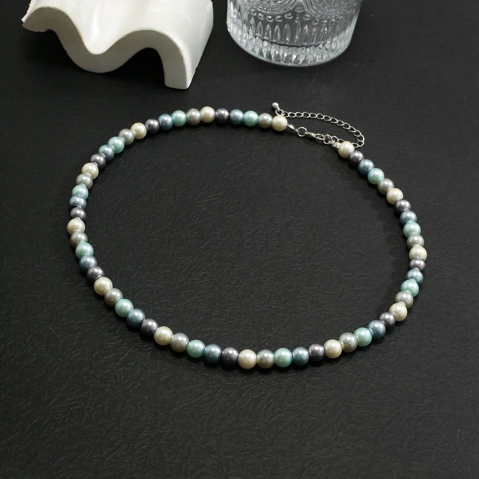 Jewelry Multicolor Imitation Pearl Beads Short Choker Necklace Size ONE SIZE - 2 Thumbnail