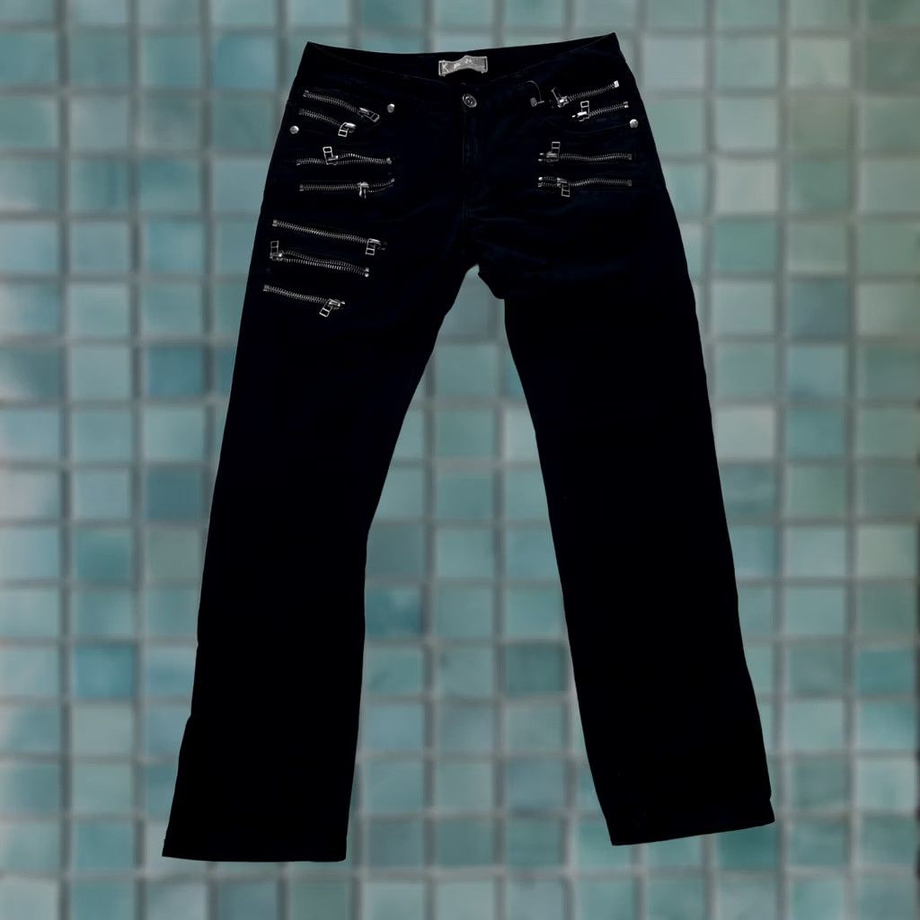 Vintage VINTAGE Kosmo Lupo Jeans Mens 34x31 Black Denim Straight Zipper Pockets Italy Min 34x31 Size US 34 / EU 50 - 1 Thumbnail