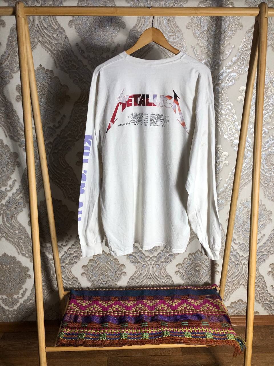Band Tees × Vintage VERY RARE METALLICA DOUBLE PRINTED LONG SLEEVE 1983 Y2K 90s Size US XXL / EU 58 / 5 - 6 Thumbnail