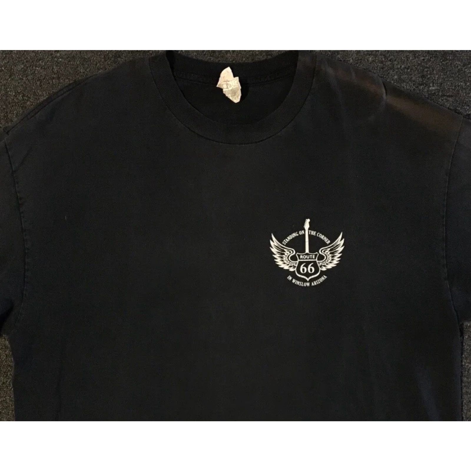 Vintage VINTAGE RT 66 Highway Faded Distress Guitar shirt XL Harley Davidson graphic Tee Men Black Cotton 90s Grunge Motorcycle USA Retro Rockabilly Size US XL / EU 56 / 4 - 6 Thumbnail