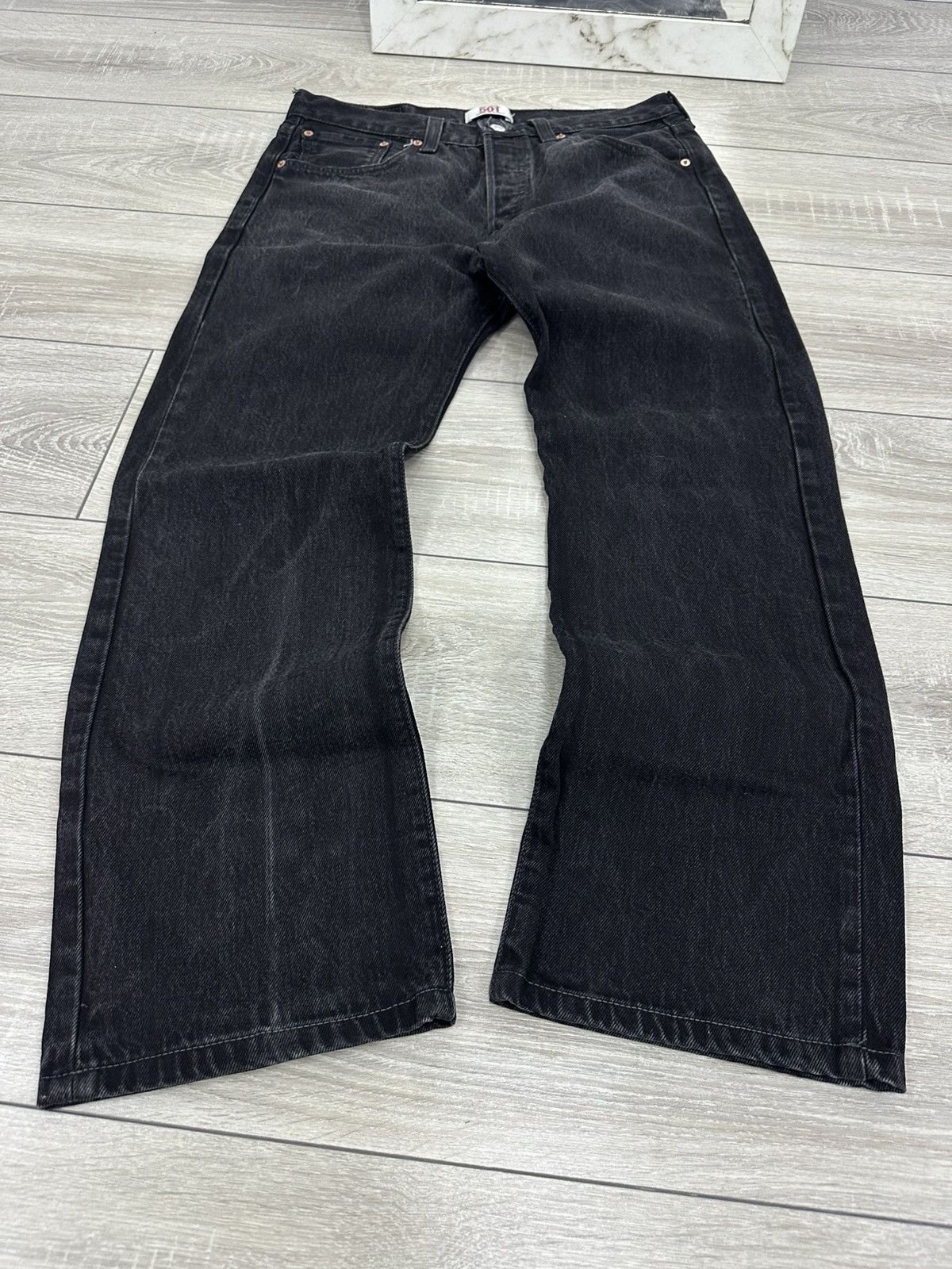 Levi's Levis 501 Black Denim Jeans Faded Vintage Size US 32 / EU 48 - 1 Thumbnail