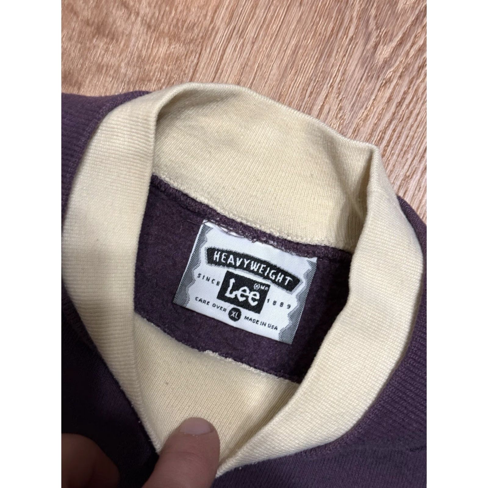 Lee VINTAGE Northern Michigan Crewneck Sweatshirt Nature Logo Purple Plum XL USA Lee Sweatshirt 90s Pullover Mens Size US XL / EU 56 / 4 - 3 Thumbnail