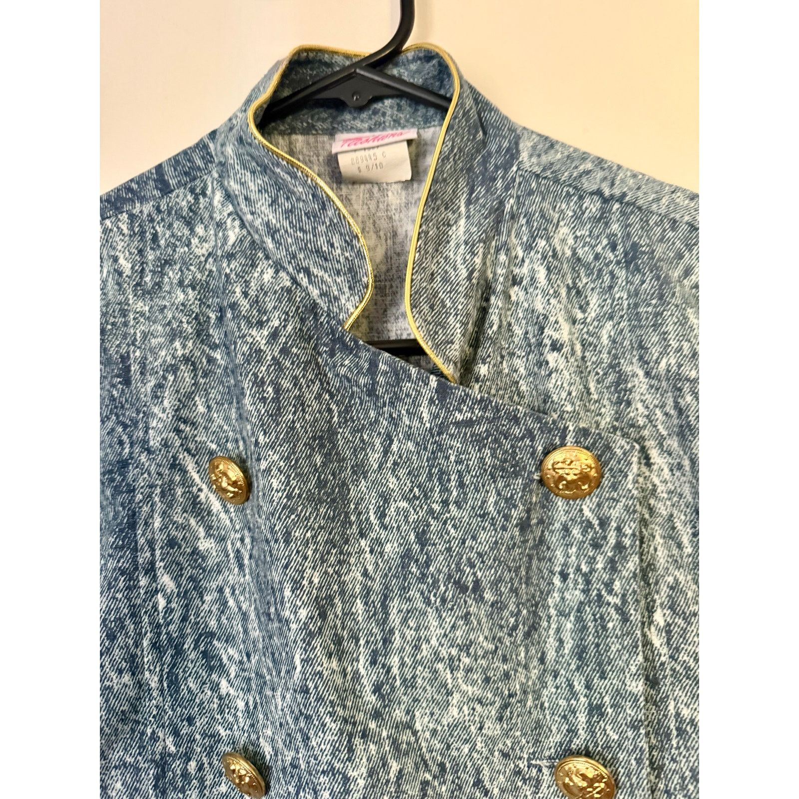 Vintage Vintage 80s Acid Wash Gold Button Vest Jacket XS Small Size S / US 4 / IT 40 - 4 Thumbnail