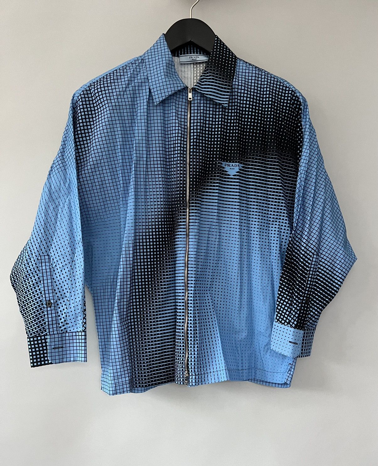 Prada Prada Abstract Check Printed Zipped Shirt Size M / US 6-8 / IT 42-44 - 1 Thumbnail