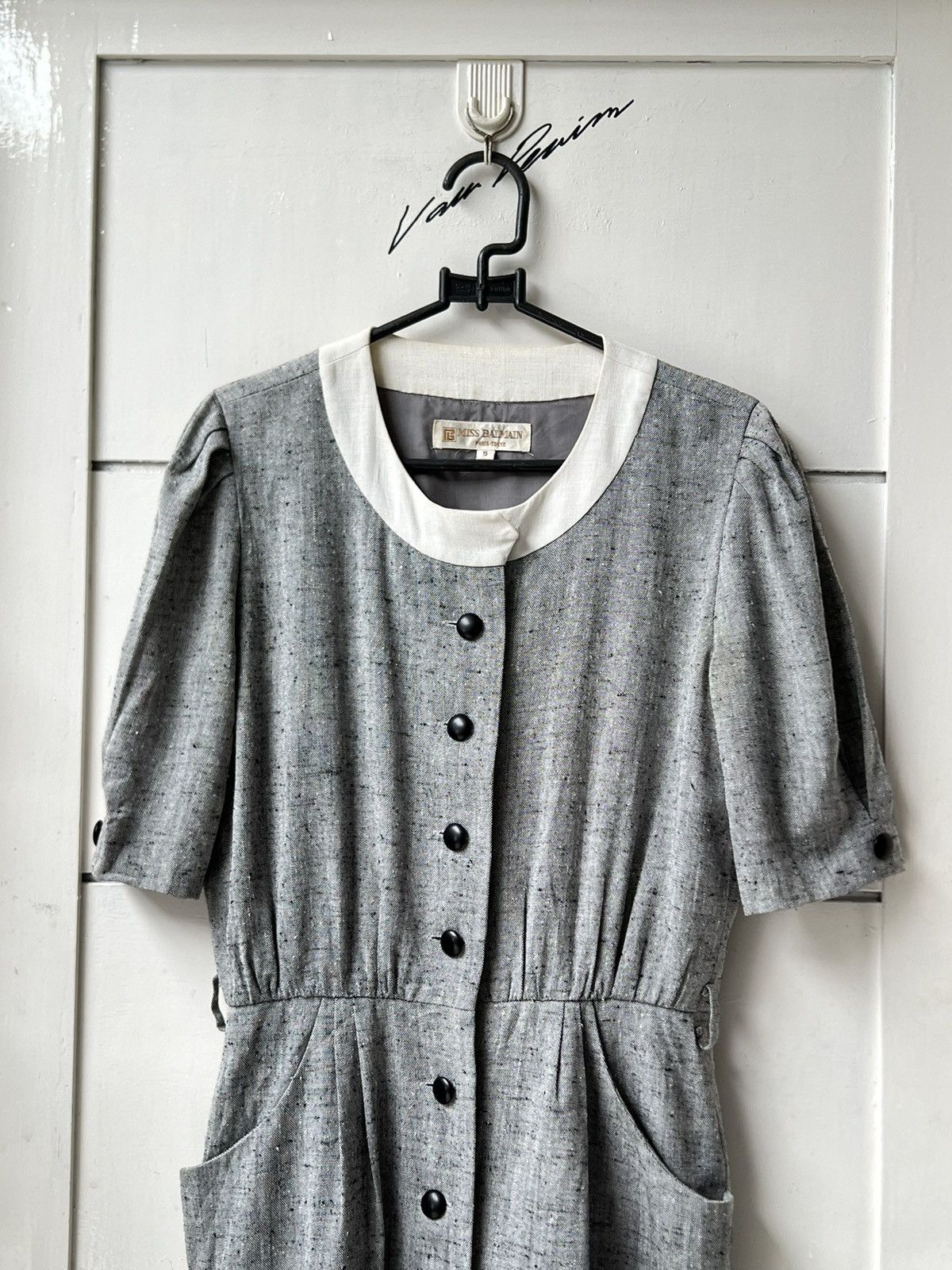 Balmain Miss Balmain Grey Dress Size XS / US 0-2 / IT 36-38 - 2 Thumbnail