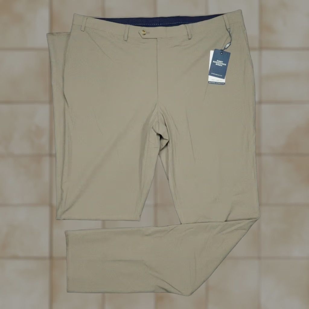 Hart Schaffner Marx Hart Schaffner Marx Pants Mens 42R Khaki Tan New York Fit Active Stretch Unhemmed Slant Pocket Dress Pants 42 Regular Beige Pattern Solid Vintage No Size US 42 / EU 58 - 1 Thumbnail