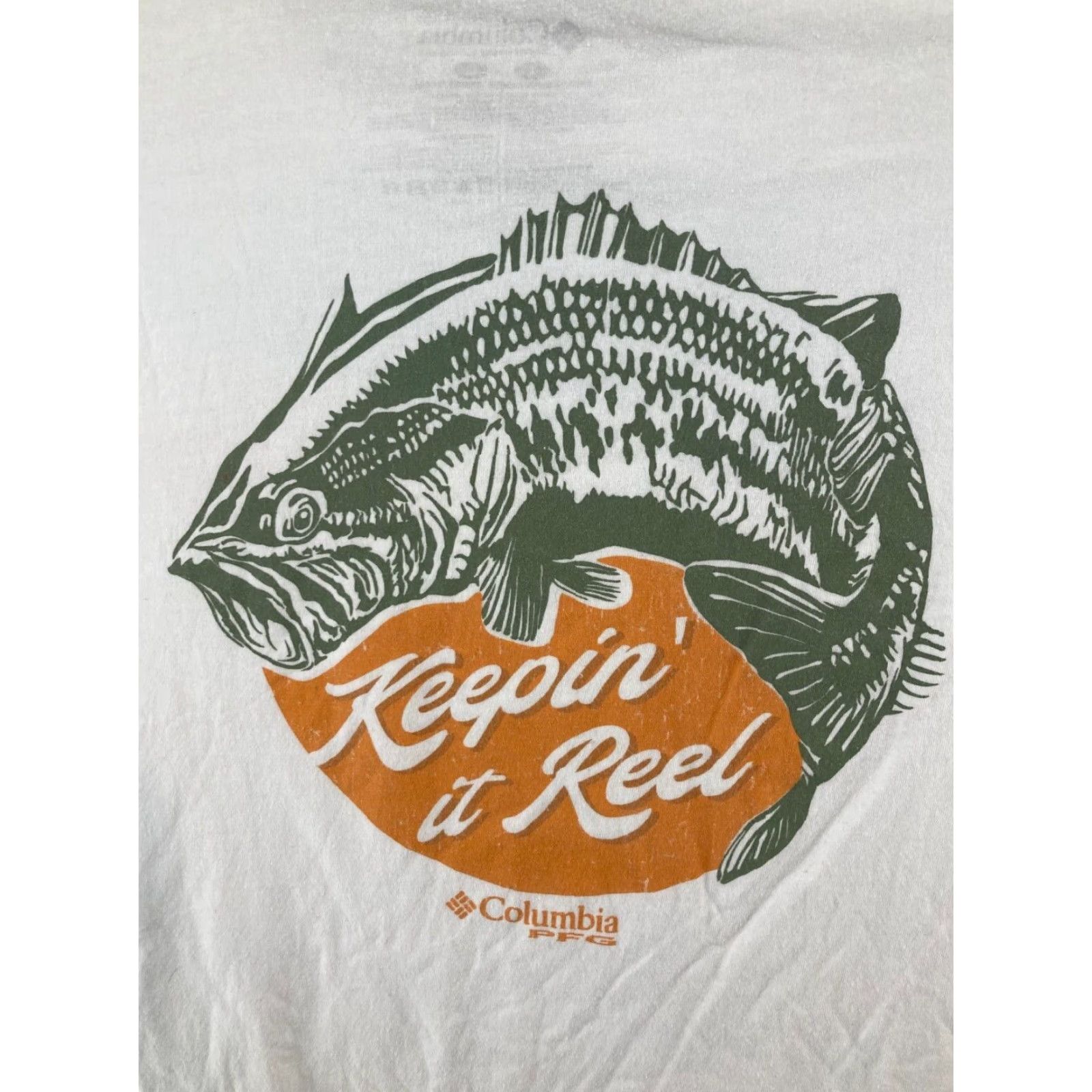 Vintage Columbia TShirt Large White Bass Keepin It Real PFG Mens Size US L / EU 52-54 / 3 - 2 Thumbnail