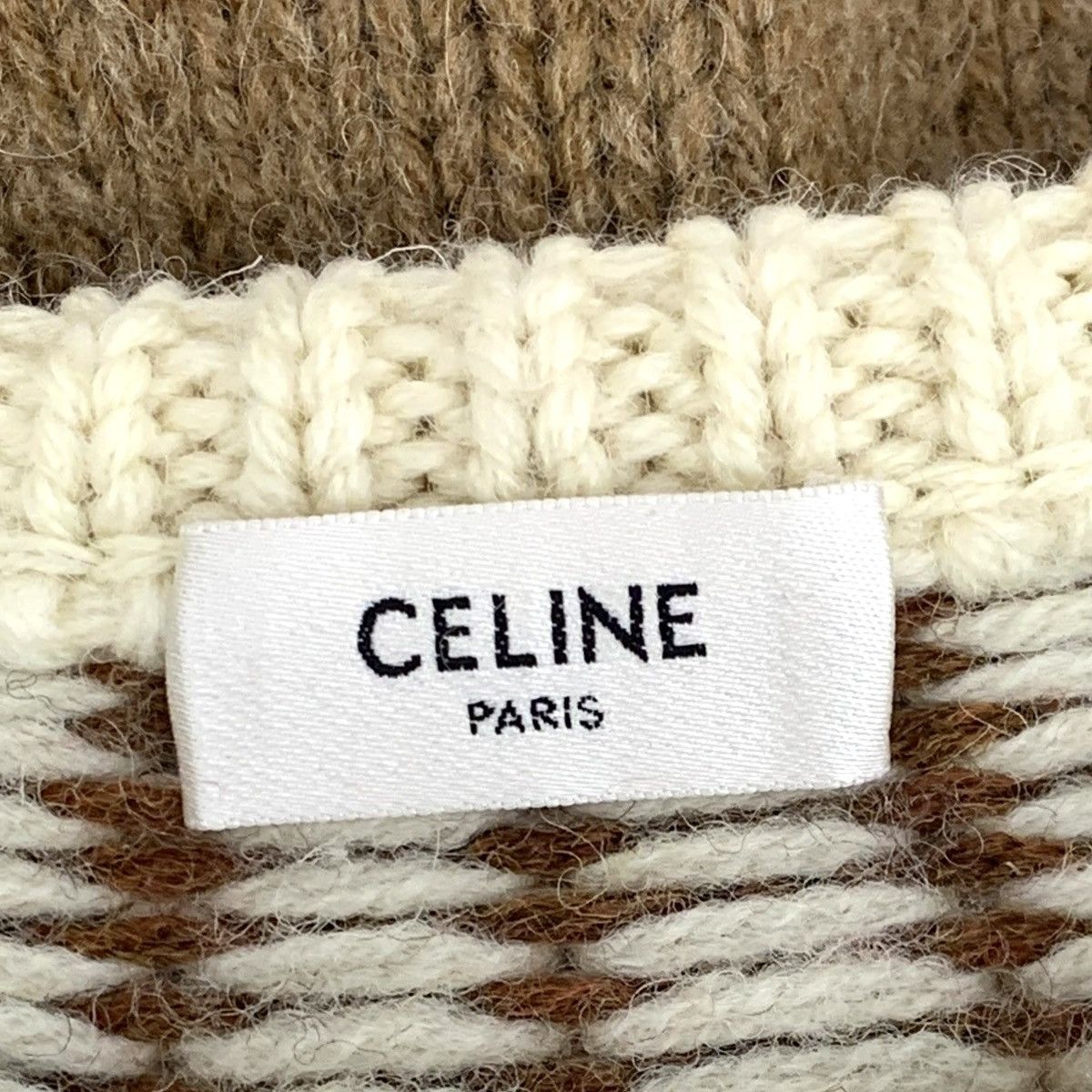 Celine Celine Dark Brown Fair Isle Long Sleeve Knit Sweater K26WX Size S / US 4 / IT 40 - 5 Thumbnail