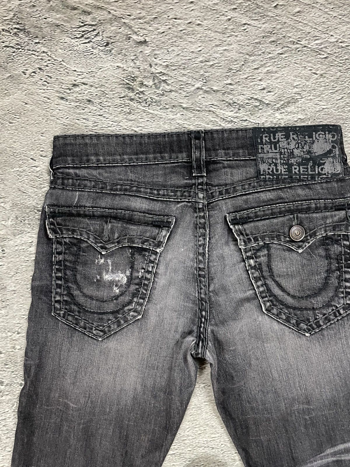 True Religion True Religion black dark grey jeans thick stitching Ricky Size US 34 / EU 50 - 7 Thumbnail