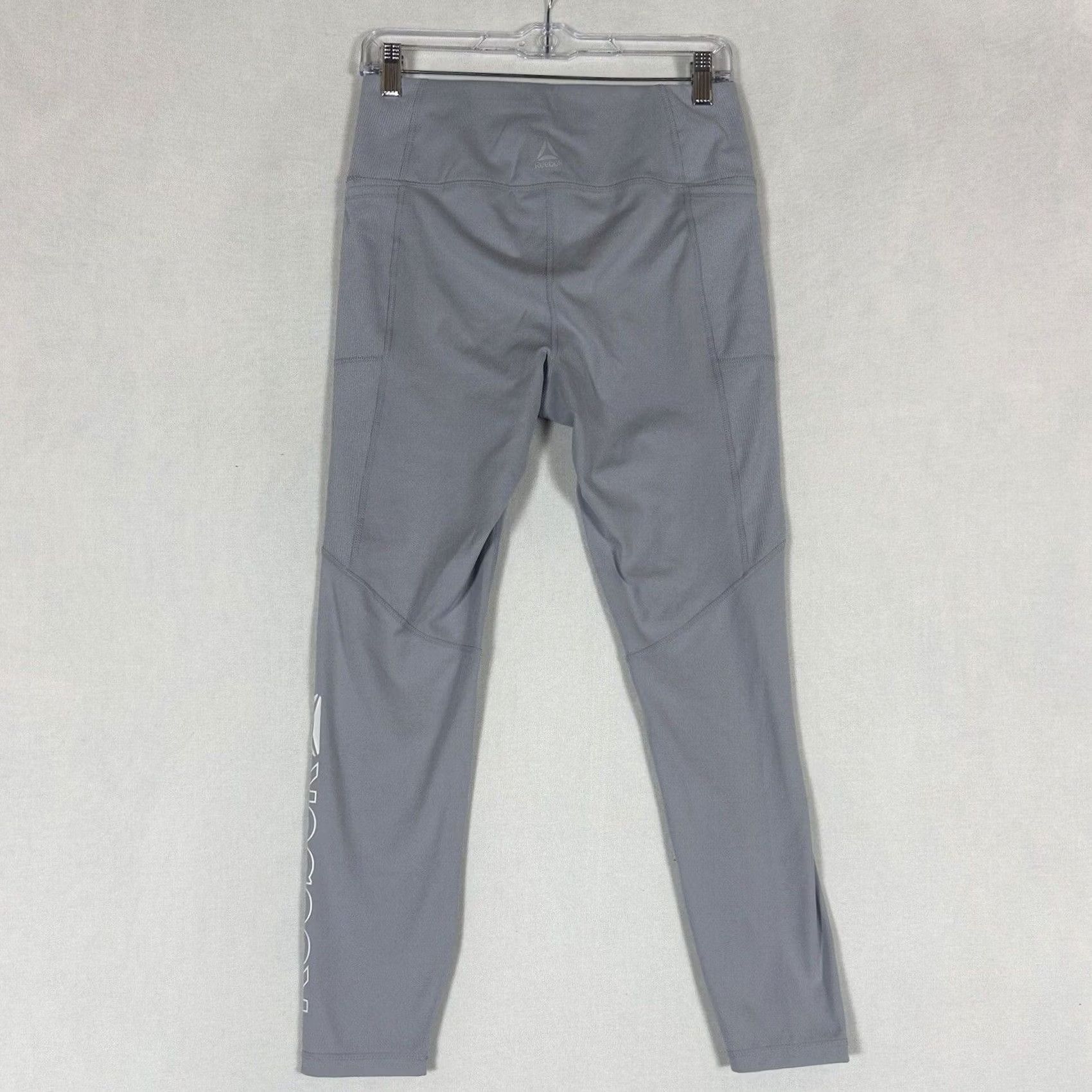 Reebok Reebok Leggings Womens M Gray Yoga Gym Workout Casual Outdoors Hiking Pants Skinny Pockets Breathable Lightweight Compression Size 32" / US 10 / IT 46 - 7 Thumbnail
