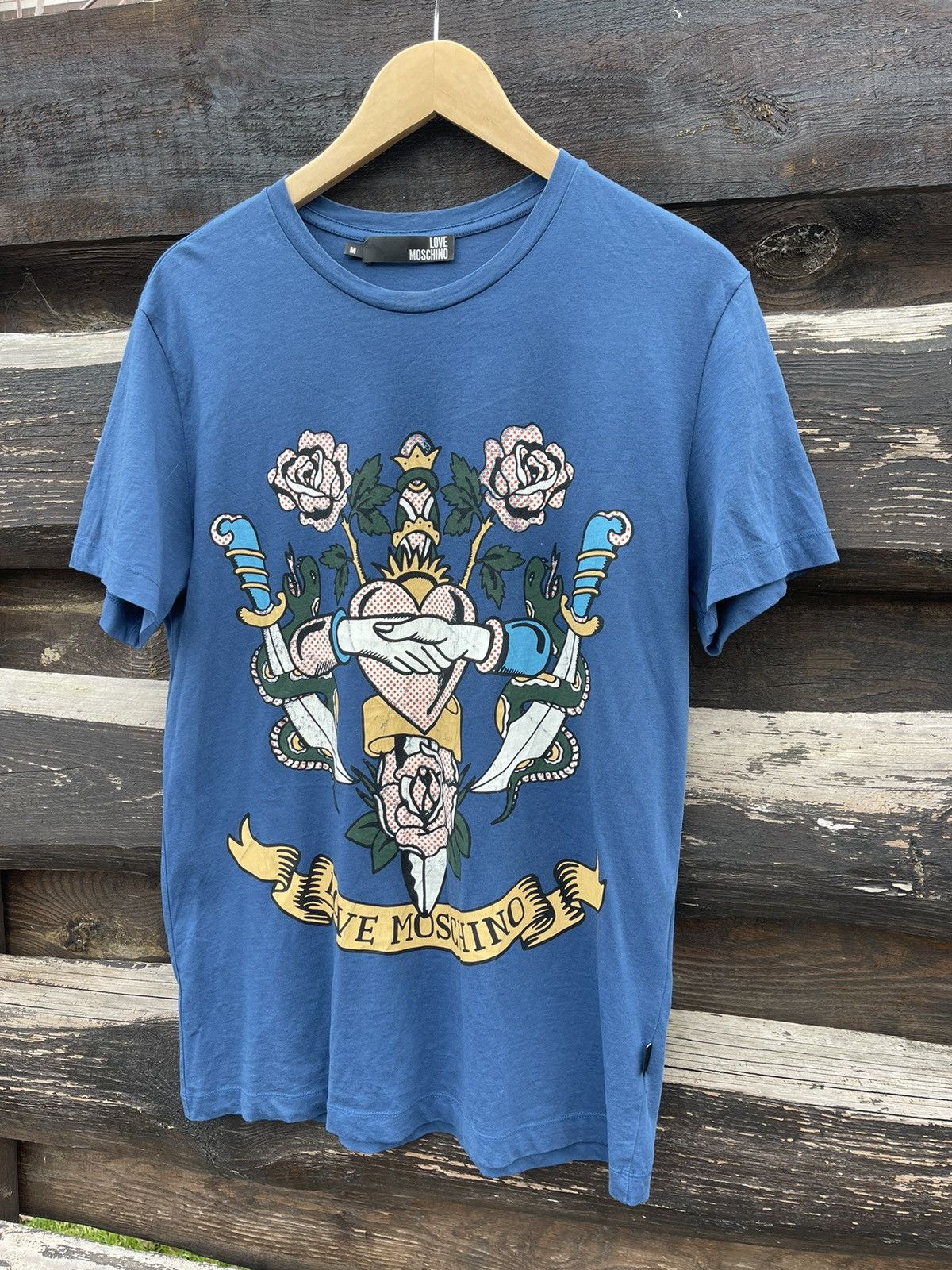 Ed Hardy × Moschino Love Moschino ed hardy style blue print t-shirt Size US M / EU 48-50 / 2 - 2 Thumbnail