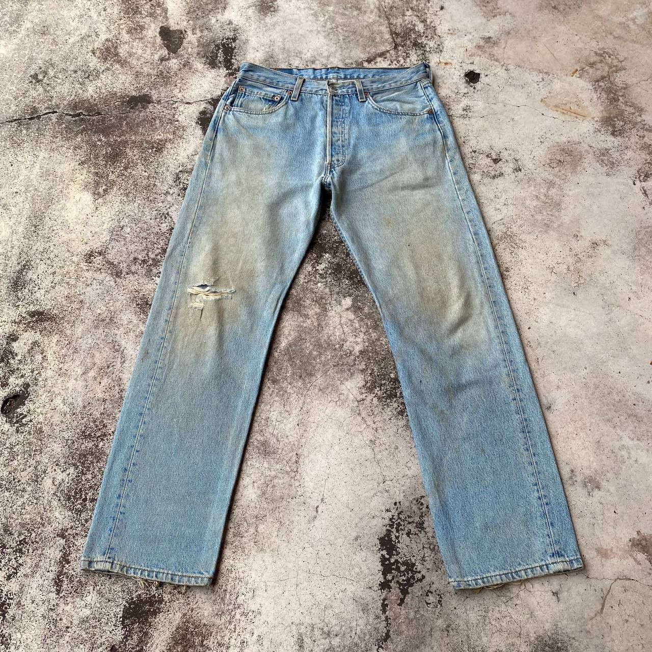 Levi's Vintage Clothing VINTAGE 00S LEVIS 501 DISTRESSED DENIM W32X29"(J09-03) Size US 32 / EU 48 - 8 Thumbnail