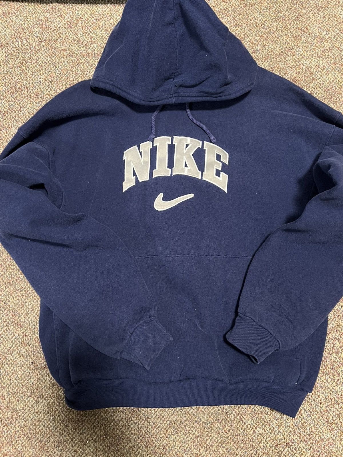 Nike × Vintage Vintage Nike Hoodie Navy Size US XL / EU 56 / 4 - 1 Thumbnail