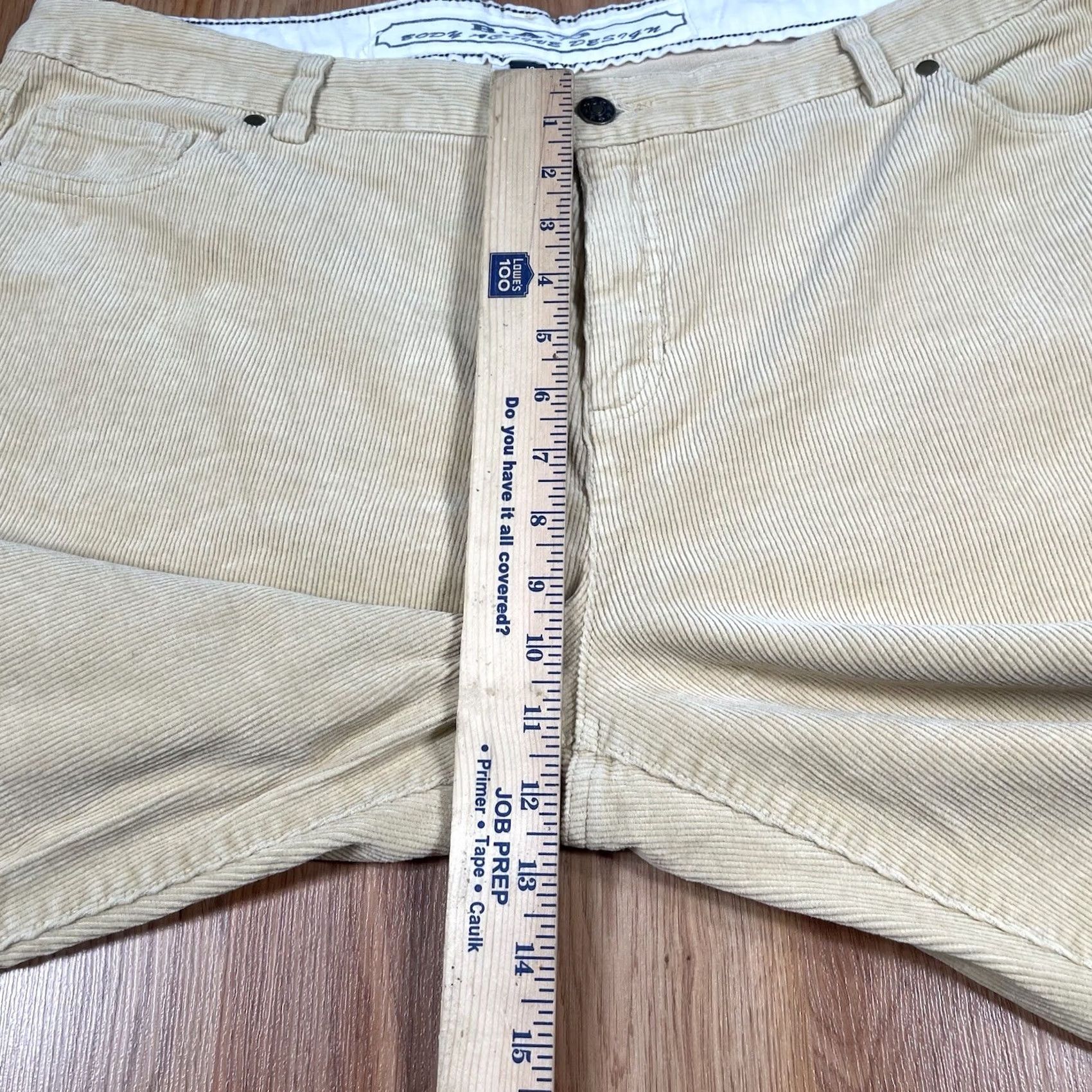 Vintage B.A.D Pants Womens 18 Body Active Design High Rise Stretch Straight Leg Corduroy Yellow Size 40" / US 18 - 7 Thumbnail