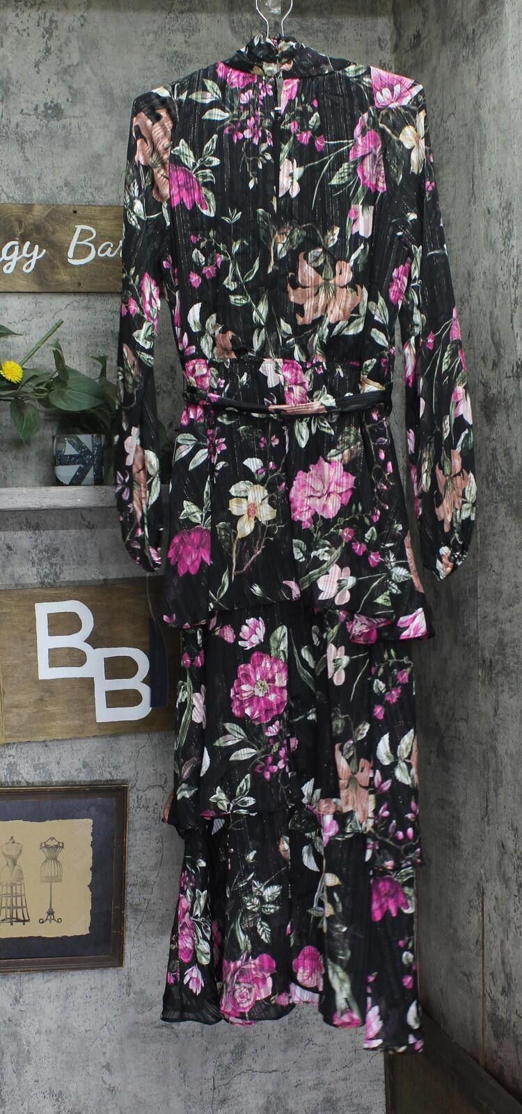 Other Rachel By Rachel Roy Mae Dress Belted Black Combo Cascade 12 Size XL / US 12-14 / IT 48-50 - 2 Thumbnail
