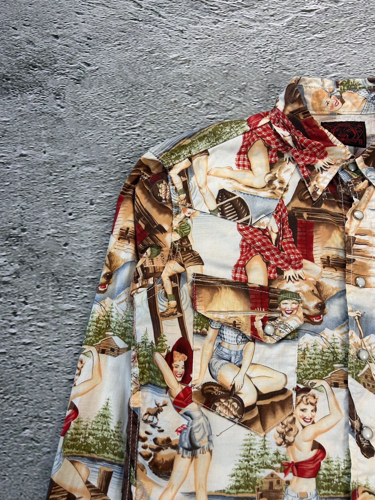 Evisu Evisu shirt button-up playboy style sexy fullprint Size US S / EU 44-46 / 1 - 4 Thumbnail