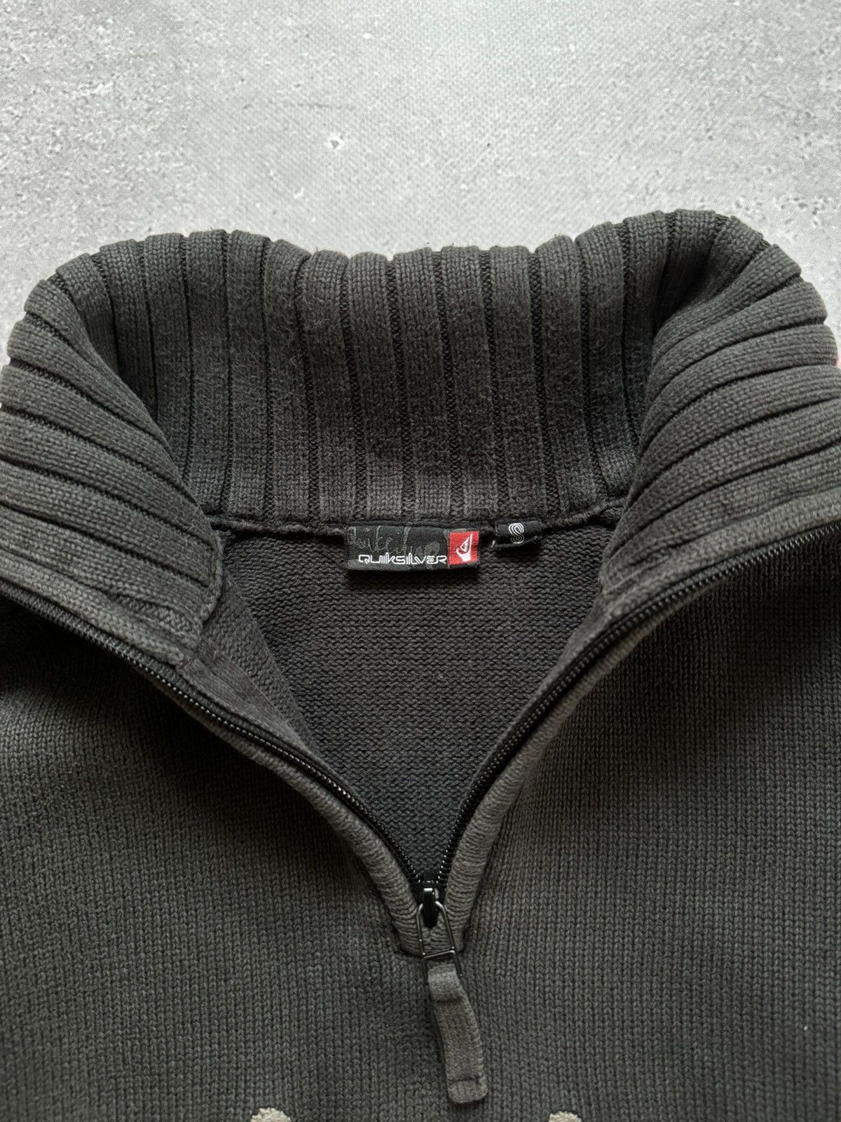 Quiksilver × Vintage Vintage Y2K Quiksilver Boarding 1/4 Zip Ribbed Sweater Size US S / EU 44-46 / 1 - 4 Thumbnail