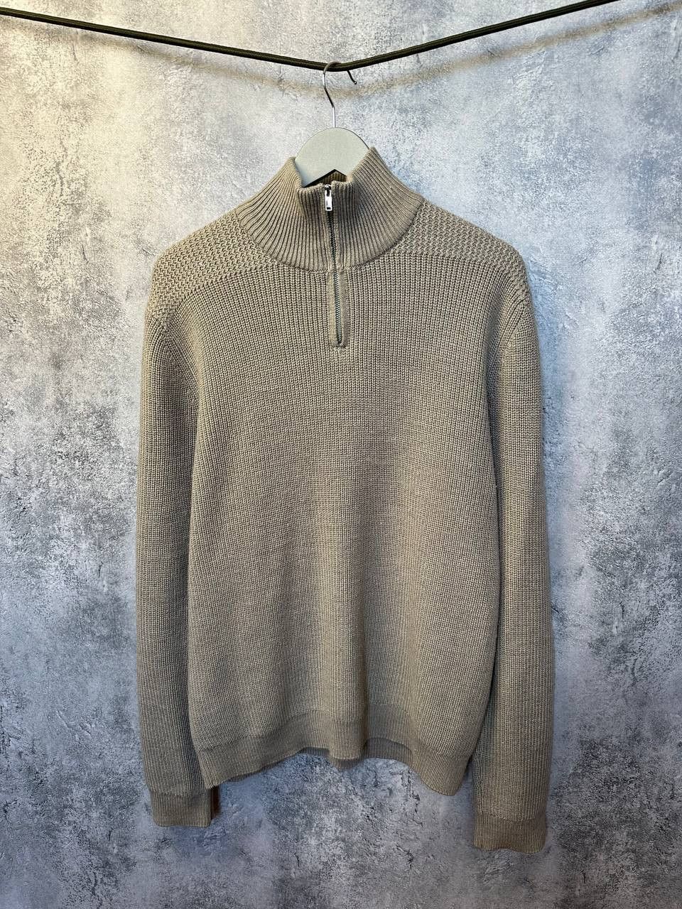 Reiss Reiss Fort 1/4 Zip Knit Sweater Beige Long Sleeve Jumper Size US L / EU 52-54 / 3 - 2 Thumbnail