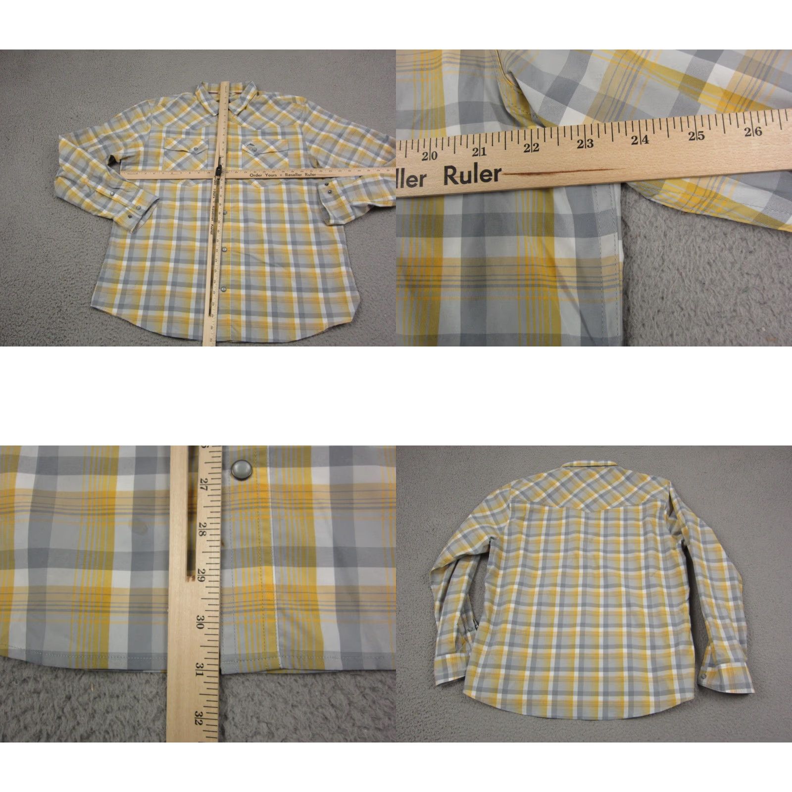 Vintage Simms Shirt Adult Large Yellow Plaid Western Snap Up Cowboy Mens Casual Rodeo Size US L / EU 52-54 / 3 - 8 Thumbnail