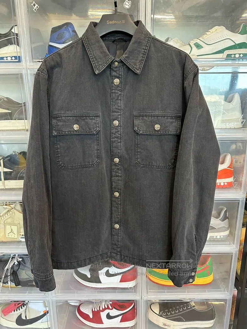 Chrome Hearts CHROME HEARTS Size XL Washed herringbone black-gray cotton Size US XL / EU 56 / 4 - 1 Thumbnail
