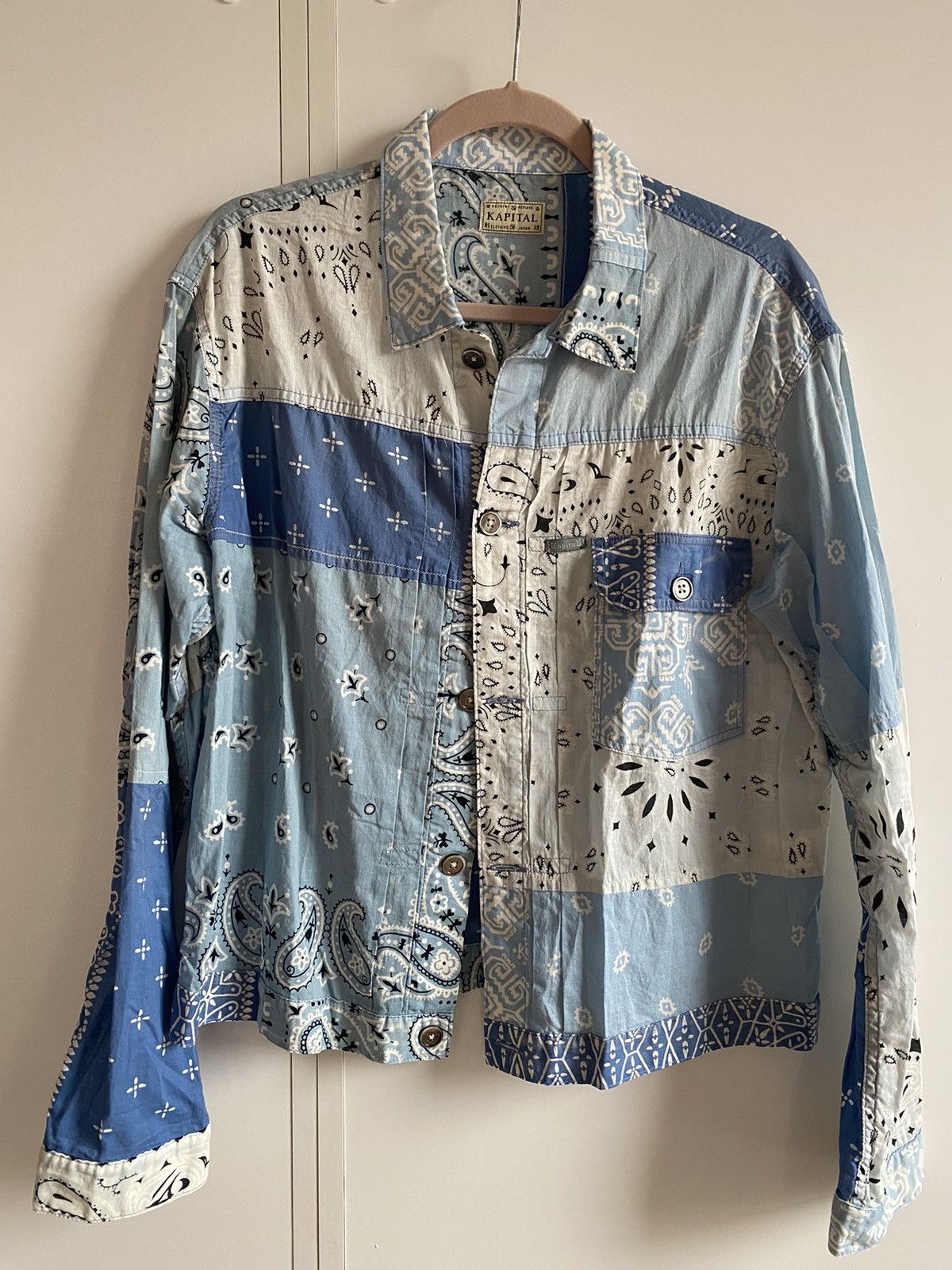 image of Kapital Bandana Shirt 5/xxl (Fits Like M/l) in Blue, Men's (Size Medium)