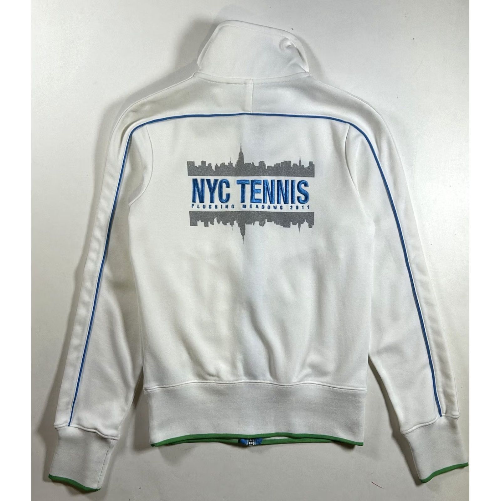 Nike VINTAGE Nike Tennis Flushing Meadows 2011 NYC Full Zip Track Jacket White Small 17x24 Size US S / EU 44-46 / 1 - 2 Thumbnail