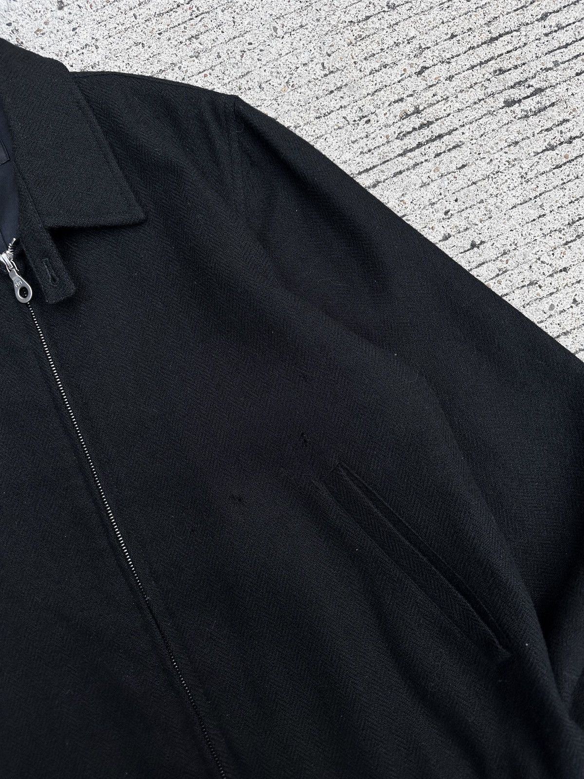 A.P.C. A.P.C. Herringbone Black Wool Bomber Jacket Size US XS / EU 42 / 0 - 11 Thumbnail