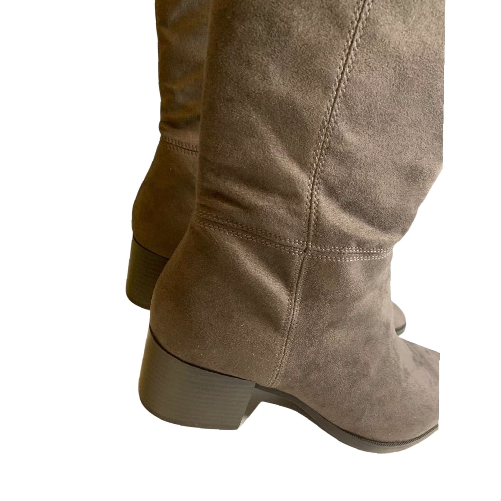 Vintage LifeStride Boots Knee High Gray Faux Suede 10M Daring Womens Soft System New Size US 10 / IT 40 - 4 Thumbnail