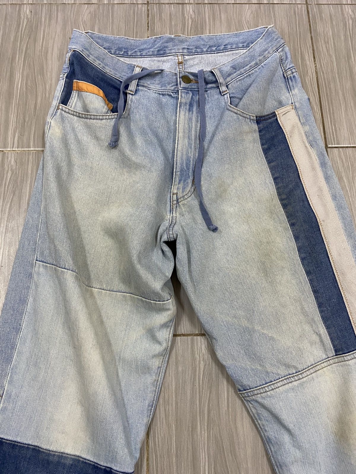 Issey Miyake Frapbois by Issey Miyake Patchwork Denim Pants | Avant Garde Size US 30 / EU 46 - 3 Thumbnail